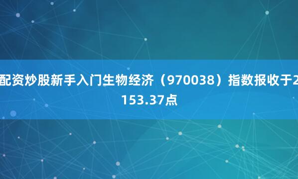 配资炒股新手入门生物经济（970038）指数报收于2153.37点