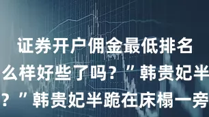 证券开户佣金最低排名你感觉怎么样好些了吗？”韩贵妃半跪在床榻一旁
